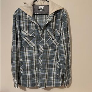VISSLA Blue and Gray Plaid Shirt